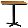 Flash Furniture Rectangular Laminate Table, 31-3/16"H x 24"W x 30"D, Black/Natural