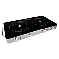 Brentwood Select 1800-Watt Double Infrared Electric Countertop Burner With Timer, Stainless Steel