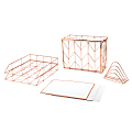 U Brands® Desktop Fashion Filing Set, Rose Gold 1 thumbnail image