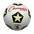 Champion Sports Rubber Soccer Ball, No. 3, Black/Red/White
