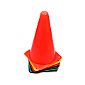 Champion Sports High-Visibility Plastic Cones, 9" Tall, Assorted Colors, Pack Of 6