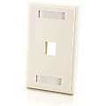 C2G 1-Port Single Gang Multimedia Keystone Wall Plate - White - 1 x Socket(s) - White 1 thumbnail image