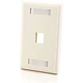 C2G Premise Plus Multimedia Keystone Wall Plate - Mounting plate - white - 1-gang - 1 port