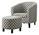 Monarch Specialties Abba Accent Chair With Ottoman, Gray