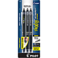 Pilot® FriXion Synergy Clicker Erasable Retractable Gel Pens, Extra-Fine Point, 0.5 mm, Black Barrel, Black Ink, Pack of 3 Pens