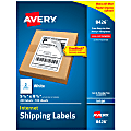 Avery® Printable Blank Shipping Labels, 8426, Rectangle, 5-1/2" x 8-1/2", White, Pack Of 200 Labels