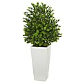 Nearly Natural Sweet Grass 33" Artificial Plant With Tower Planter, Green/White
