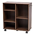 IRIS 26"H 5-Shelf Wide Rolling Shelves, Dark Brown 1 thumbnail image