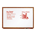 FORAY™ Melamine Non-Magnetic Dry-Erase Whiteboard, 48" x 96", Wood Frame With Oak Finish 1 thumbnail image