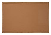 Office Depot® Brand Cork Bulletin Board, 48" x 96", Wood Frame With Oak Finish