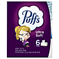Puffs Ultra Soft Non-Lotion Facial Tissue, 124 Facial Tissues Per Box, Family Pack Of 6 Boxes 1 thumbnail image