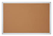 Office Depot® Brand Cork Bulletin Board, 36" x 48", Aluminum Frame With Silver Finish