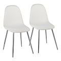 LumiSource Pebble Contemporary Dining Chairs, White/Chrome, Set Of 2 Chairs 1 thumbnail image