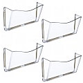 Azar Displays Single-Pocket Wall Files, Adhesive Tape Mount, 7"H x 14-3/4"W x 3"D, Clear, Pack Of 4 Files 1 thumbnail image