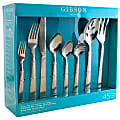 Gibson Home 45-Piece Flatware Set, Prato, Silver