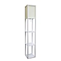 Simple Designs Etagere Organizer Floor Lamp, 63 3/8"H, Soft White Linen Shade/White Base 1 thumbnail image