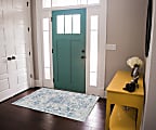 Linon Washable Indoor Rug, Treville, 3' x 5', Gray/Ivory