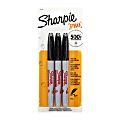 Sharpie® Industrial Permanent Marker, Fine Point, Black, Pack Of 3