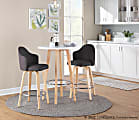 LumiSource Ahoy Fabric Counter Stools, Charcoal/Chrome/Natural, Set Of 2 Stools