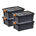 Iris® Remington Heavy Duty Store-It-All Totes, 11.75 Gallon, Black, Set Of 4 Totes 1 thumbnail image