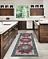 Linon Washable Indoor Rug, Crispin, 2' x 8', Ivory/Burgundy 1 thumbnail image