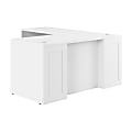 Bush Business Furniture Hampton Heights 60"W Executive L-Shaped Desk, White, Standard Delivery