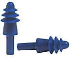 Fusion® Multiple-Use Earplug, Thermoplastic Elastomer,Blue/White, Corded