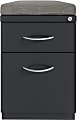 Hirsh® 20"D Vertical 2-Drawer Mobile Pedestal File Cabinet, Charcoal/Chinchilla