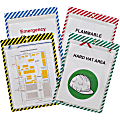 C-Line Safety Striped Shop Ticket Holders, 0.1"H x 9.8"W x 13.6"L, Vinyl, Assorted, 25 / Box 1 thumbnail image