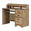 South Shore Versa 45"W Computer Desk With Hutch, Nordik Oak