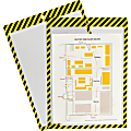 C-Line Safety Striped Shop Ticket Holders, 0.1"H x 9.8"W x 13.6"L, Vinyl, Yellow, Black, 25 / Box 1 thumbnail image
