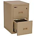 FireKing® Turtle 22-1/8"D Vertical 2-Drawer Insulated Fireproof File Cabinet, Metal, Parchment, Dock-To-Dock Delivery