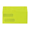 LUX #10 Invoice Envelopes, Double-Window, Peel & Press Closure, Wasabi, Pack Of 1,000