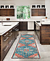 Linon Washable Indoor Rug, Julian, 2' x 8', Teal/Rust 1 thumbnail image