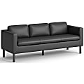 HON Parkwyn Lounge Sofa, 29"H x 77"W x 26.8"D, Material: Polyurethane, Black 1 thumbnail image