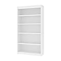 Bestar Universel 66"H 5-Shelf Bookcase, White 1 thumbnail image