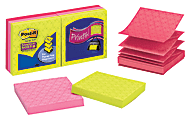Post-it® 3" x 3" Super Sticky Pop-up Notes, Assorted Colors, 90 Notes Per Pad, Pack Of 6 Pads