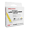 Office Depot® Brand Permanent Round Color-Coding Labels, Z22221, 1/4" Diameter, Yellow, Pack Of 450
