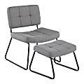 LumiSource Stout Lounge Chair With Ottoman, Gray Noise/Black 1 thumbnail image