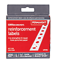 Office Depot® Brand Permanent Self-Adhesive Reinforcement Labels, 1/4" Diameter, White, Pack Of 200