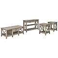 Bush Furniture Key West Coffee Table With Console Table And Set Of 2 End Tables, Washed Gray, Standard Delivery 1 thumbnail image