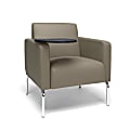 OFM Triumph Series Lounge Chair With Tablet, Tungsten Tablet, Taupe/Chrome