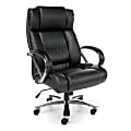 OFM Avenger Big And Tall Ergonomic Bonded Leather High-Back Chair, Black/Chrome