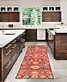 Linon Washable Indoor Rug, Anaka, 2' x 8', Red/Ivory 1 thumbnail image