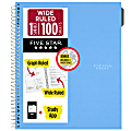 Five Star® Math Notebook with Tools Plus Study App, 1 Subject, Wide Ruled, 8" x 10 1/2", Sky Blue 1 thumbnail image