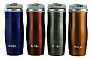 Mr. Coffee Kendrick 4-Piece Thermal Travel Tumbler Set, 10 Oz, Assorted Colors