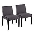 LumiSource Carmen Contemporary Dining Chairs, Black/Gray Fabric, Set Of 2 Chairs