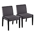 LumiSource Carmen Contemporary Dining Chairs, Black/Gray Fabric, Set Of 2 Chairs 1 thumbnail image