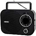 JENSEN MR-550 Portable AM/FM Radio With Telescoping Antenna, 5-9/16”H x 7-1/8”W x 3-3/16”D, Black