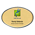 The Mighty Badge™ Name Badge Kit For Laser Printers, 2 5/8" x 1 3/4", Gold, Pack Of 10 1 thumbnail image